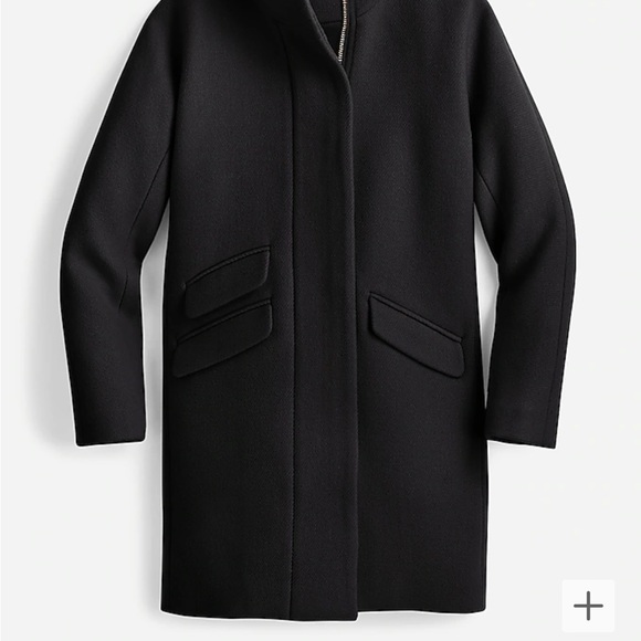 J. Crew Black Cocoon Coat in Italian stadium-cloth wool blend - Picture 4 of 10